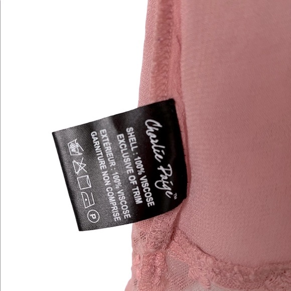 CHARLIE PAIGE TOPS BROCADE & LACE TRIM COVER UP - Picture 7 of 7